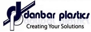 Logo for Danbar Plastics featuring a stylised “dp” design in navy blue beside the company name in lowercase navy text and the slogan “Creating Your Solutions” in black below.