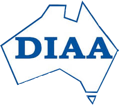 Logo of the Dairy Industry Association of Australia (DIAA) featuring the acronym “DIAA” in blue text inside the outline of Australia.