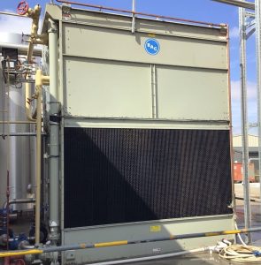 BAC cooling tower installed at an industrial facility providing heat rejection for the site’s cooling water system.